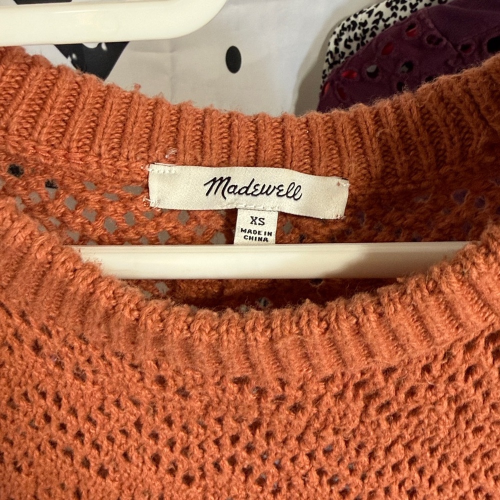 Madewell Terracotta puff sleeve Knit Top - Picture 2 of 4
